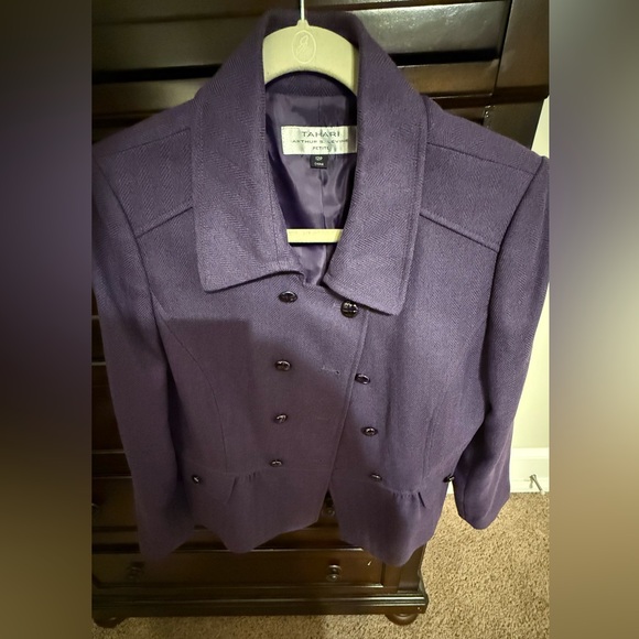 Tahari Jackets & Blazers - Tahari Women's Purple Double-Breasted Blazer